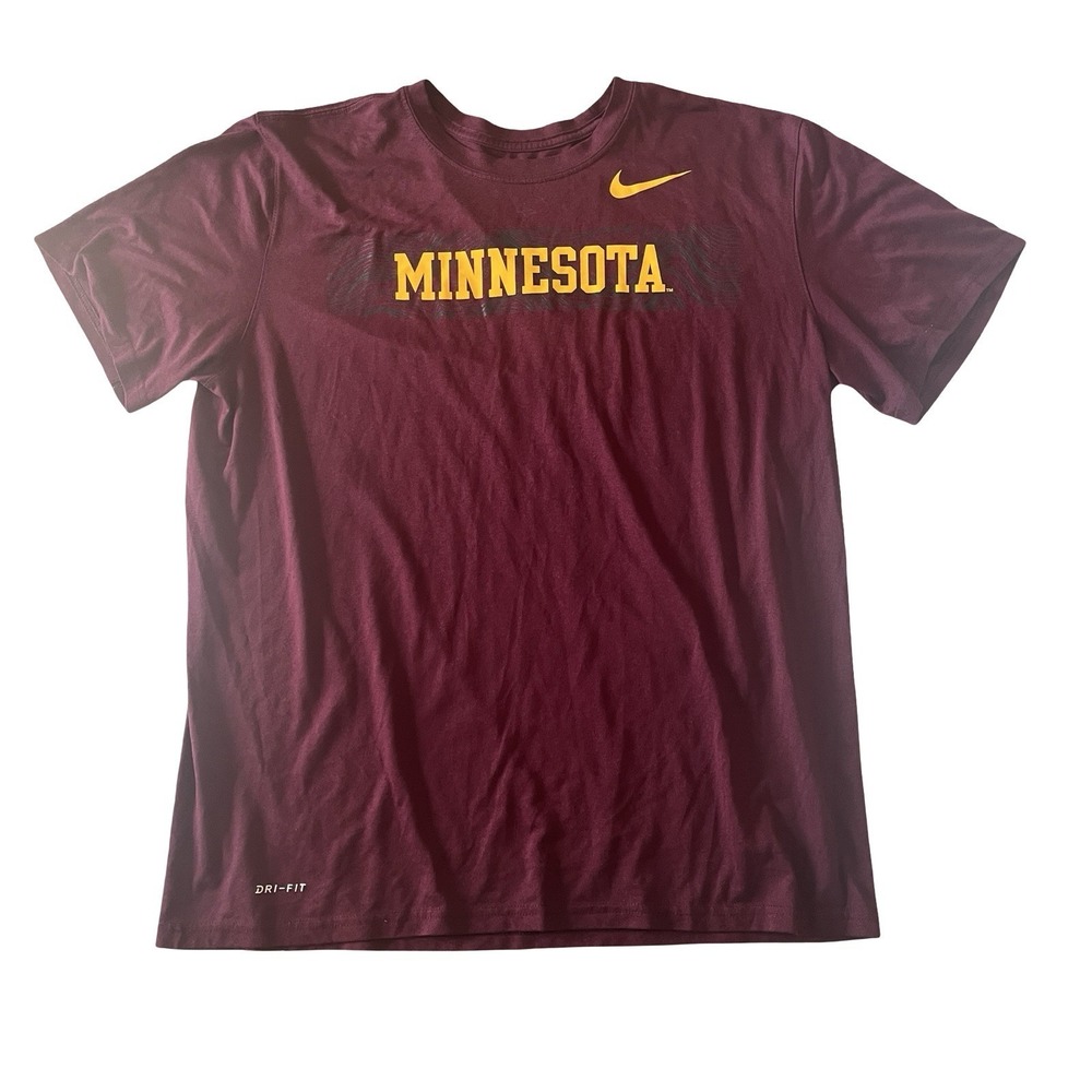 Nike Men's Size XL Minnesota Gophers T-Shirt Maroon Logo Swoosh Lightweight